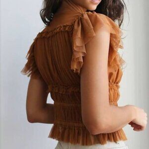 FREE PEOPLE Making Me Smile Print Top Twisted Wood